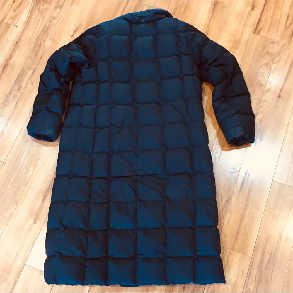 Lands End long black puffer coat jacket small winter preppy cozy